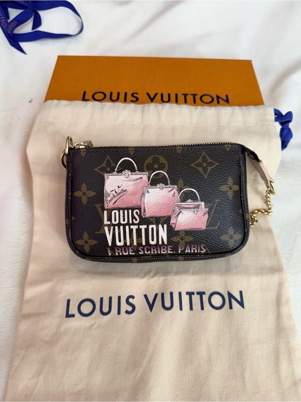Authentic Louis Vuitton Limited Edition I 1 Rue Scribe. Paris Mini Pochette